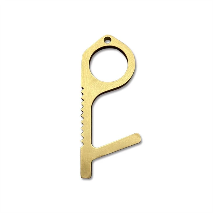 No Touch Contact Brass Door Opener Keychain